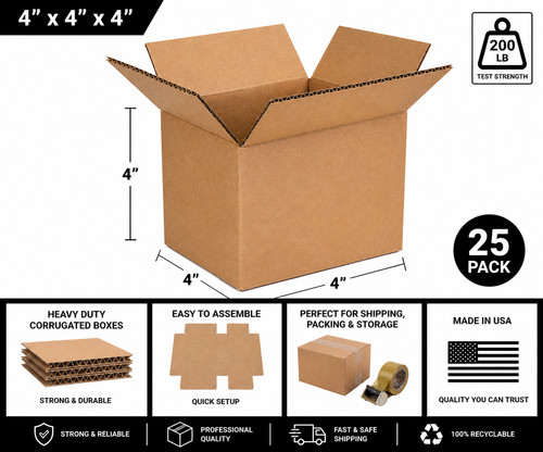 4x4x4 cube corrugated - 25,
